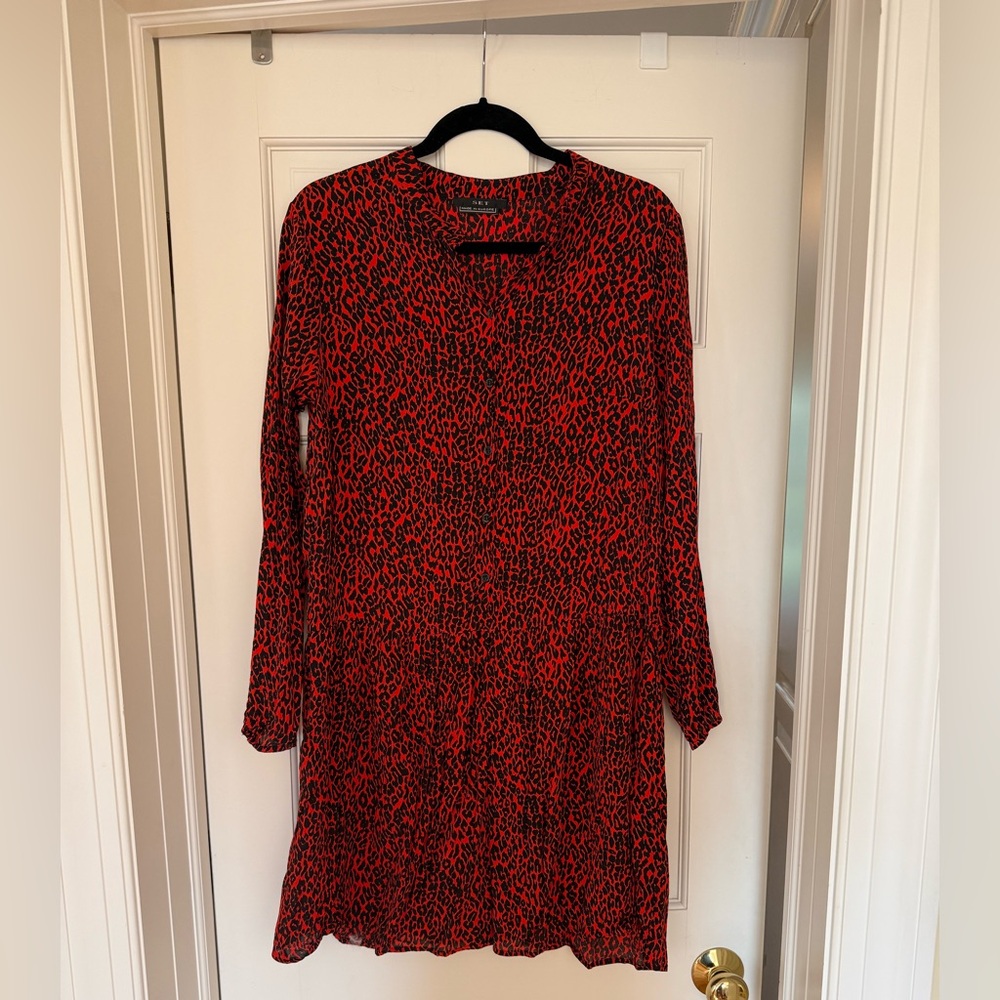 Set Red Animal Print Mini Dress